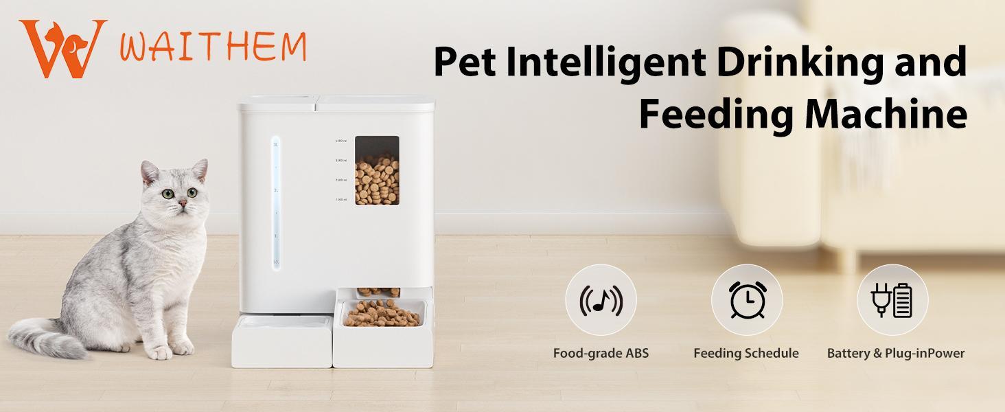 WiFi automatic pet feeder and waterer 2-in-1 set