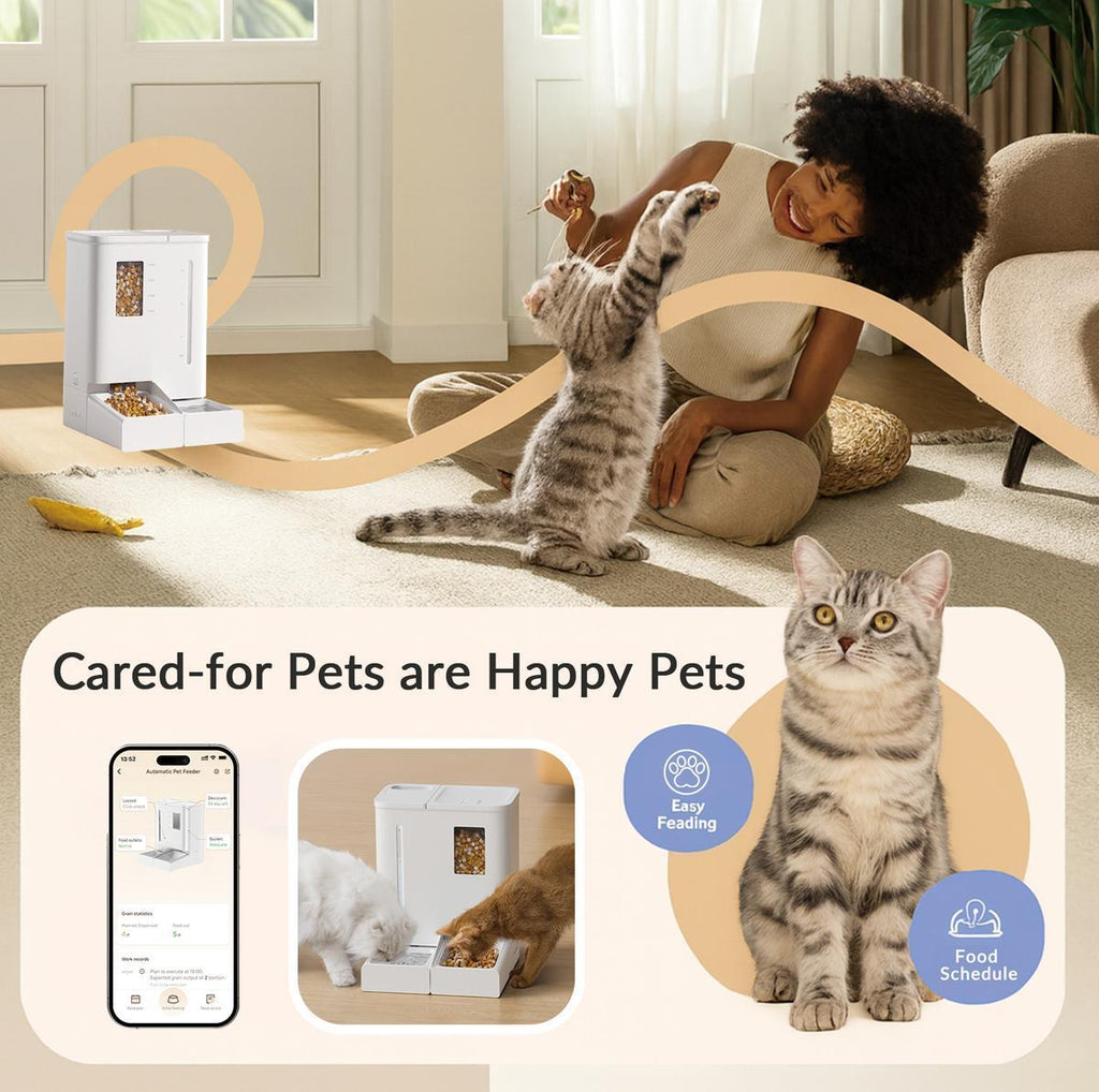 WiFi automatic pet feeder and waterer 2-in-1 set