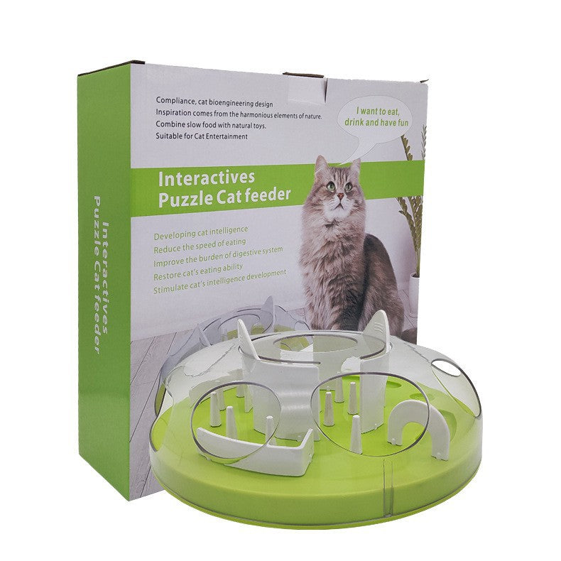 Cat slow-feeder puzzle bowl