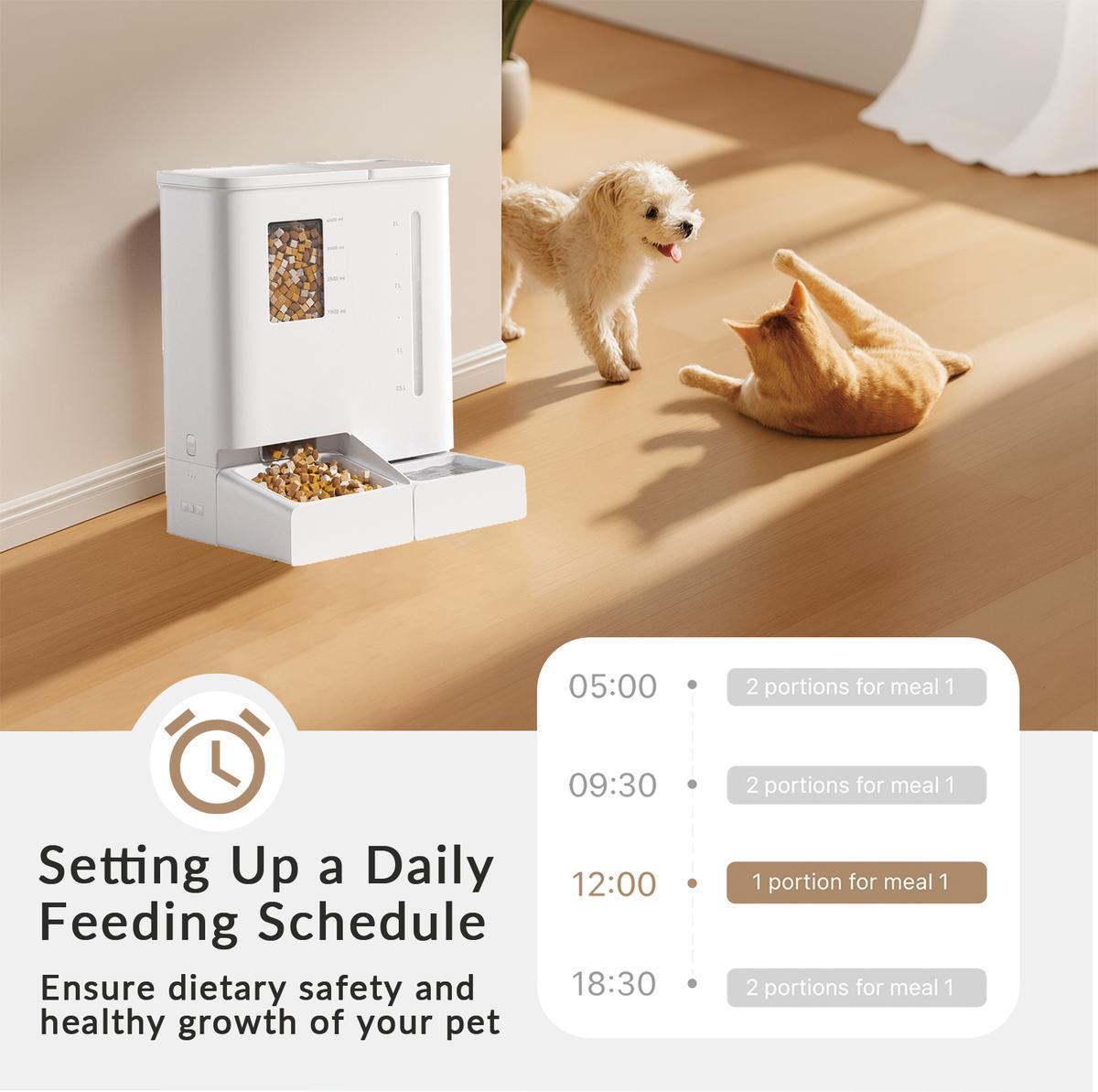 WiFi automatic pet feeder and waterer 2-in-1 set