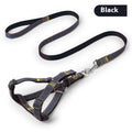 Denim dog harness and leash set