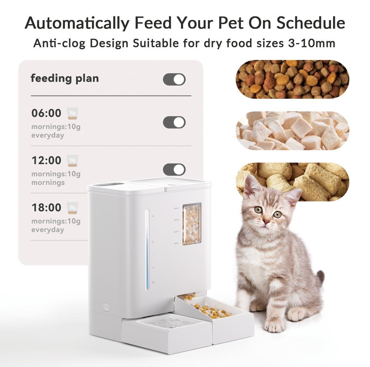 WiFi automatic pet feeder and waterer 2-in-1 set