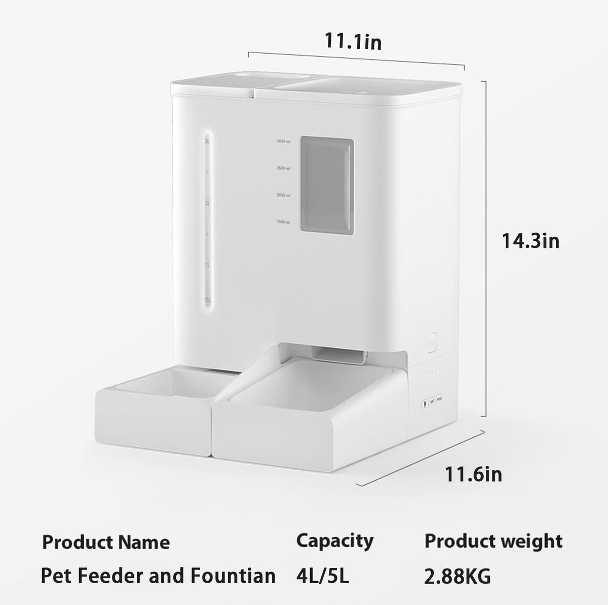 WiFi automatic pet feeder and waterer 2-in-1 set