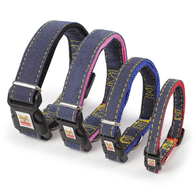 Denim dog harness and leash set