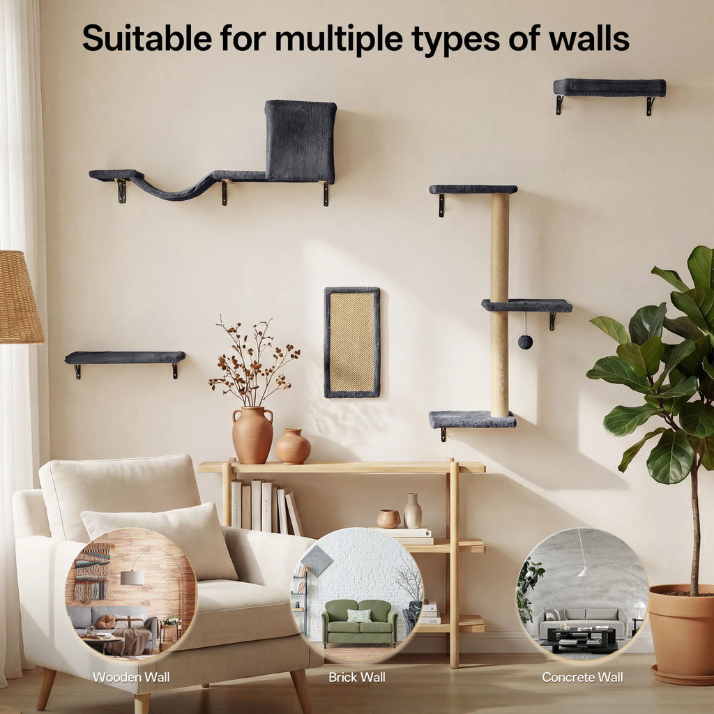 Solid wood cat wall climbing furniture set
