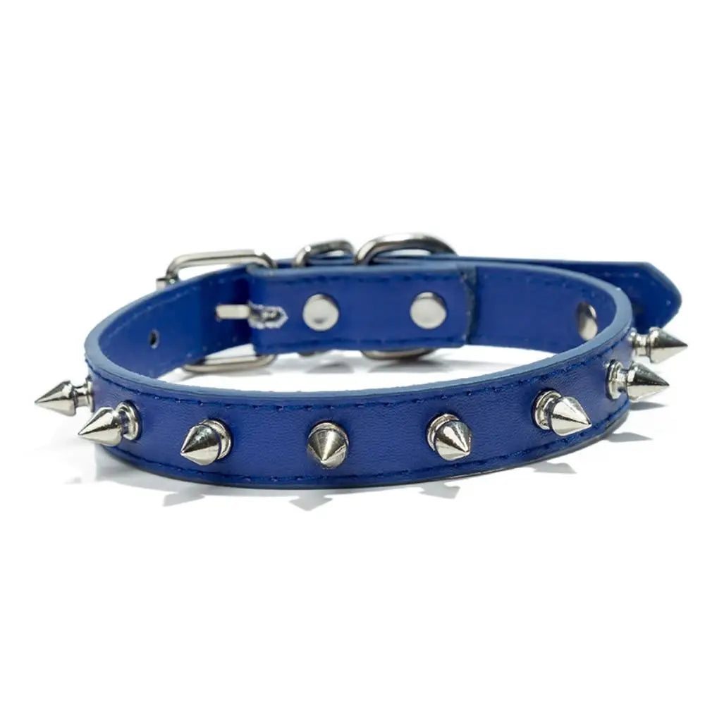 Studded leather pet collar