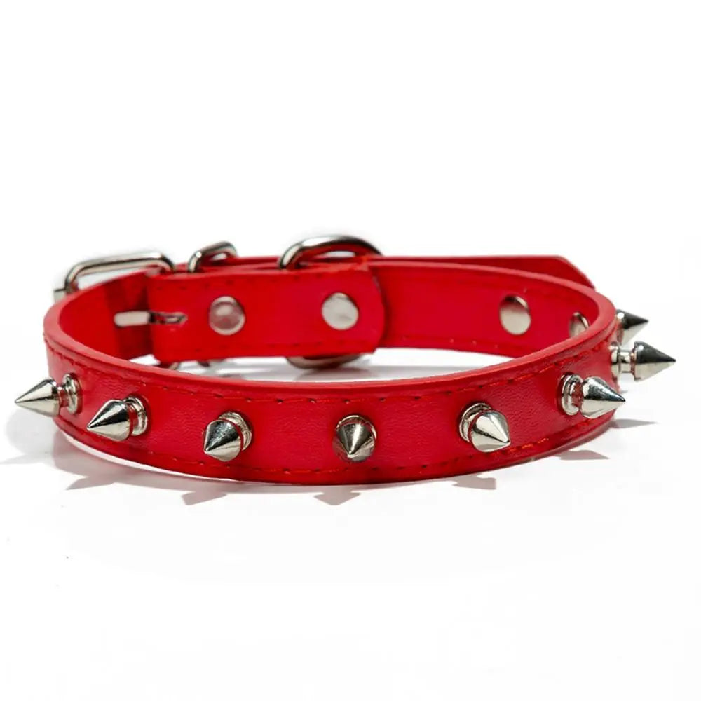 Studded leather pet collar