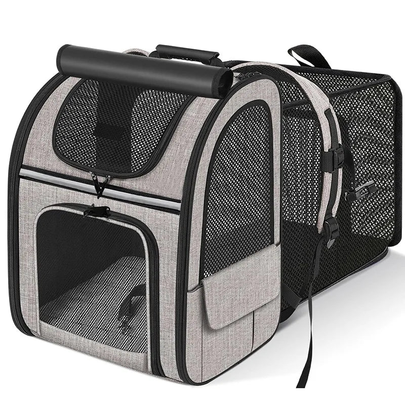 Cat carrier backpack with mesh ventilation
