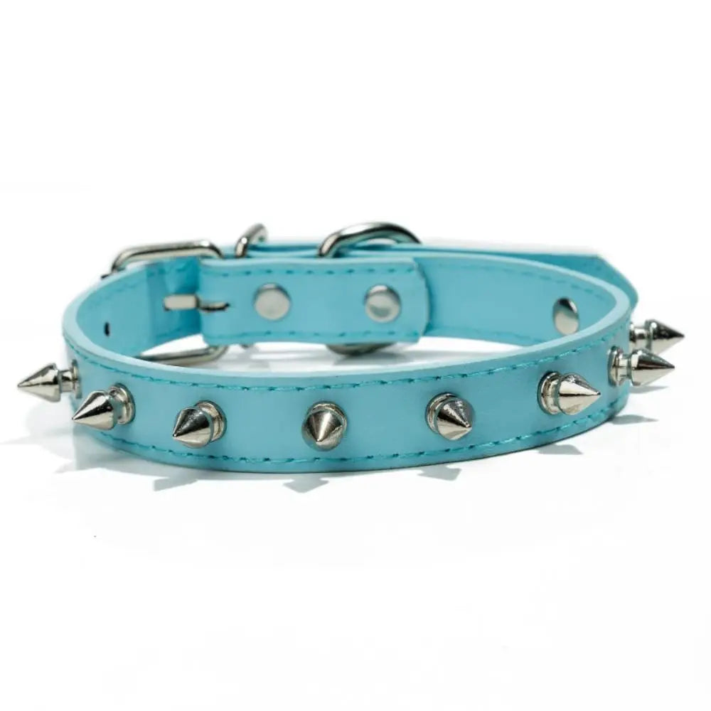 Studded leather pet collar