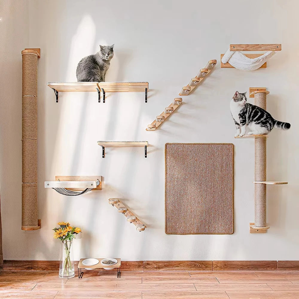 Modular cat wall climbing shelf system