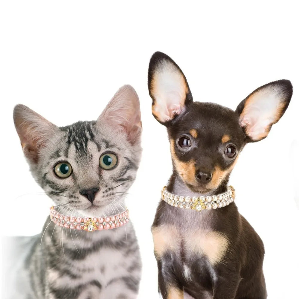 Rhinestone bling pet collar