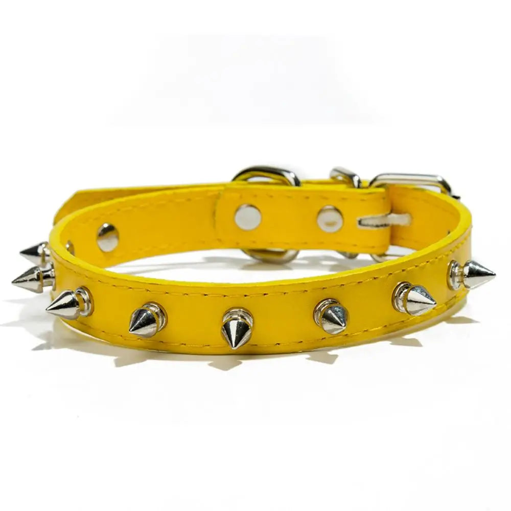 Studded leather pet collar