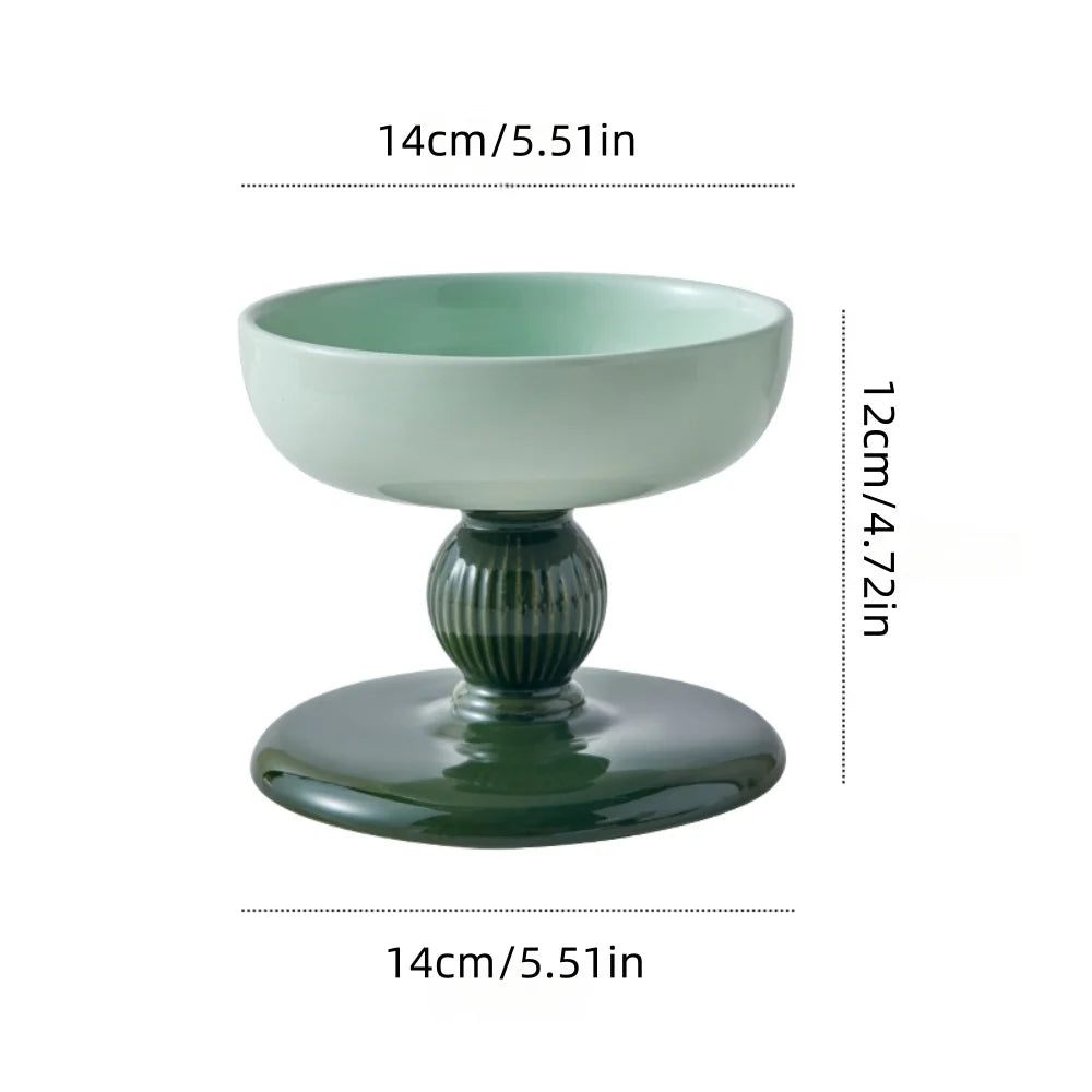 Elevated ceramic anti-tip pet bowl