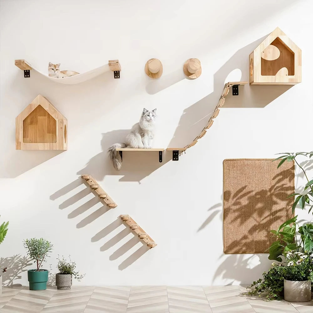 Modular cat wall climbing shelf system