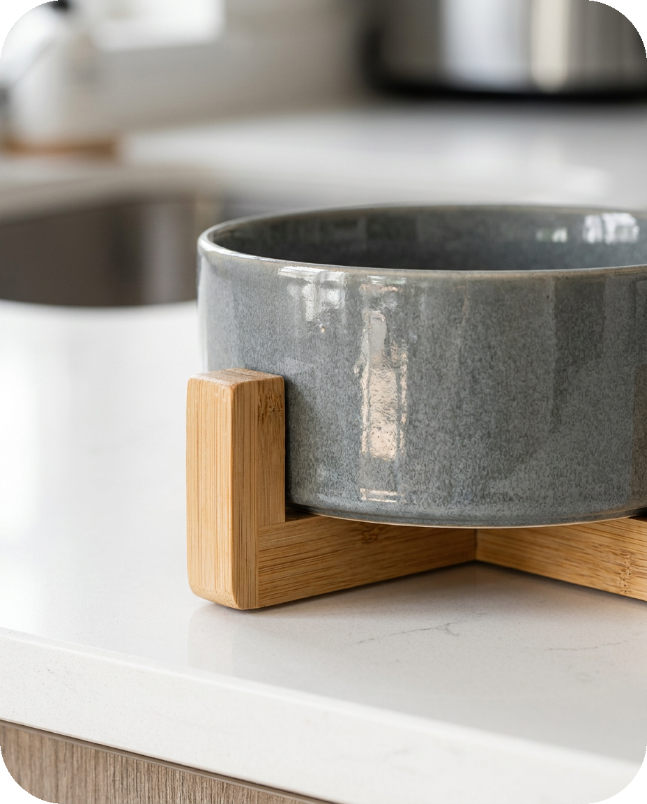 Elevated Ceramic Bowl detail — Alder Pets & Co.