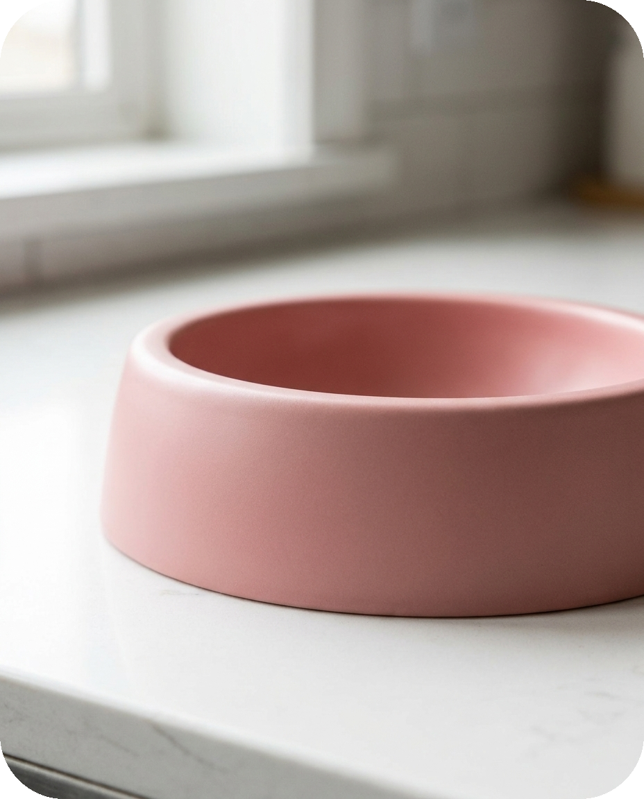 Small Pet Bowl Rose Powder detail — Alder Pets & Co.