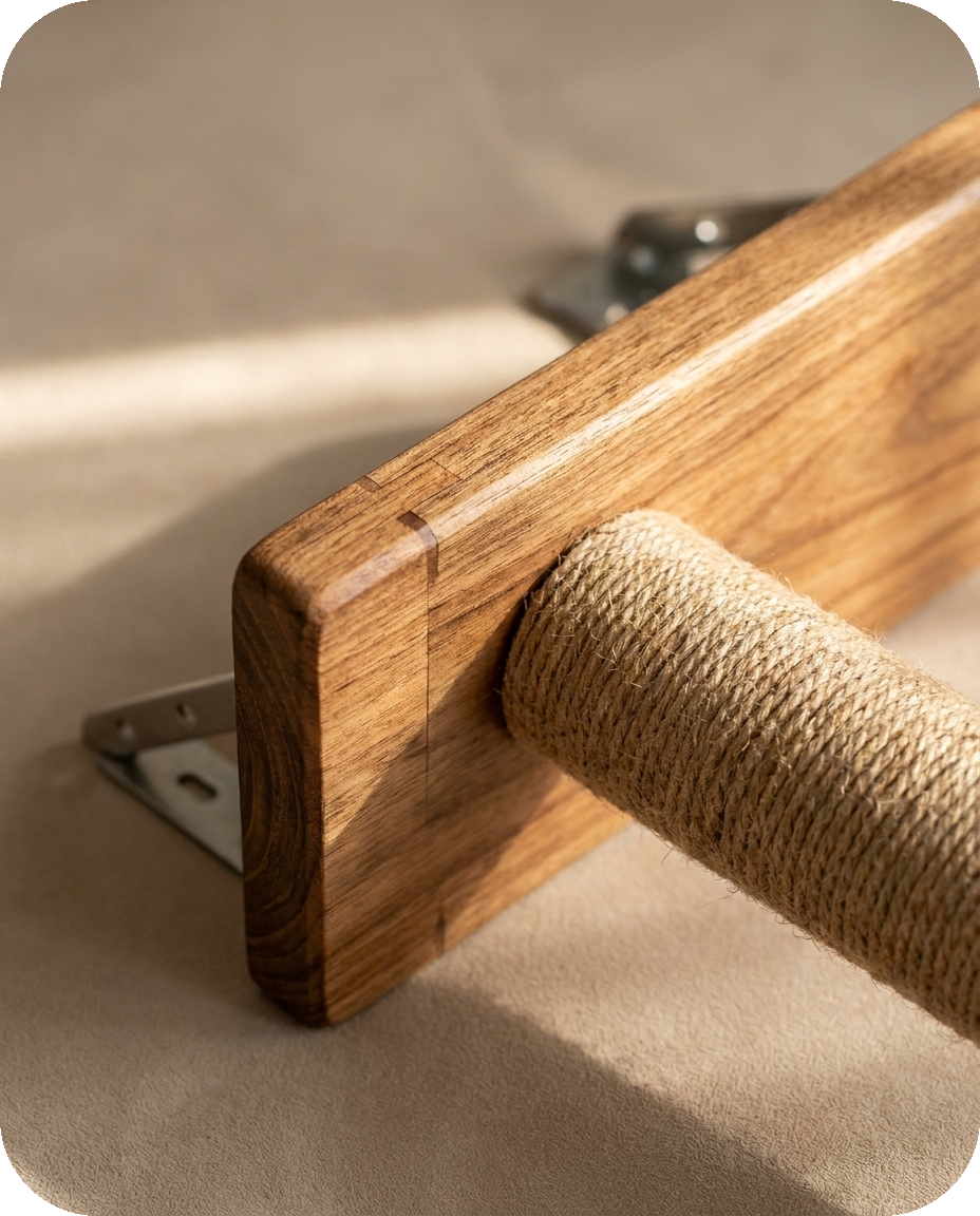 Solid Wood Wall Climbing Set detail — Alder Pets & Co.
