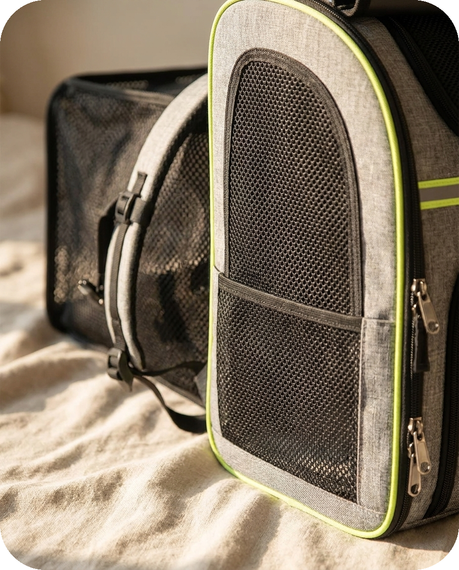 Travel Backpack Carrier detail — Alder Pets & Co.