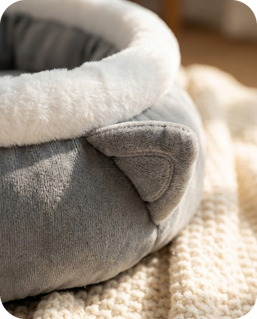 Cat Ear Cave Bed detail — Alder Pets & Co.