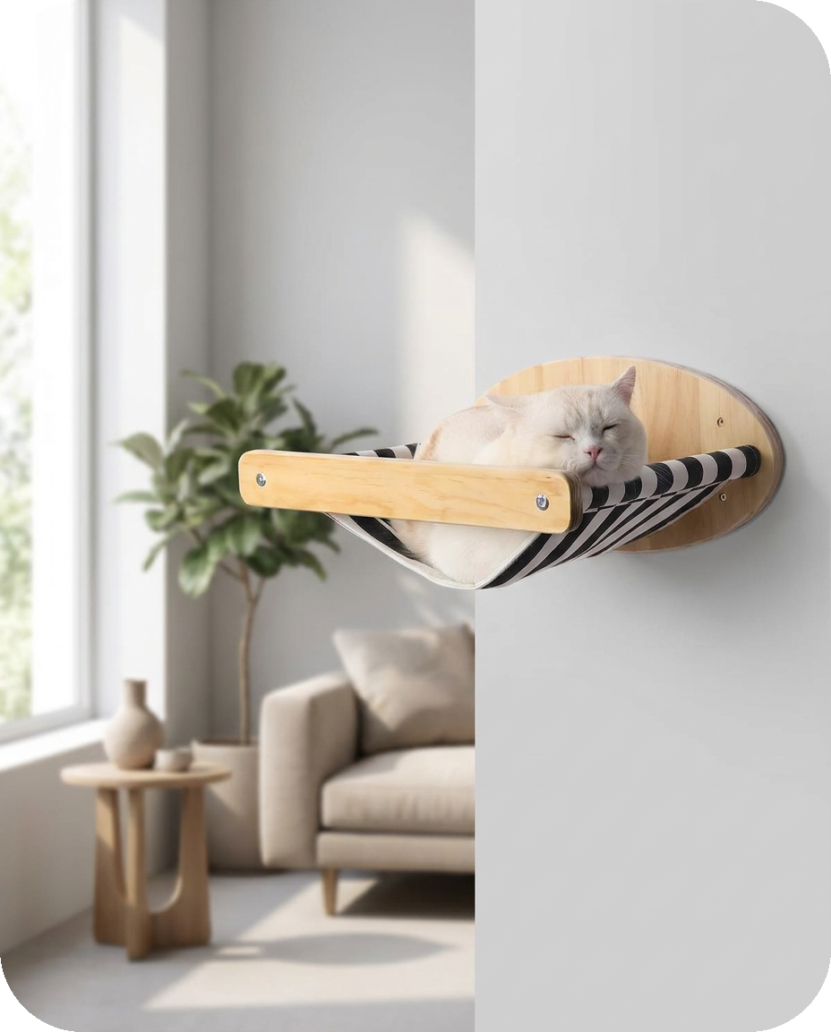 cat hammock a — Modular Wall Climbing Shelf — Alder Pets & Co.