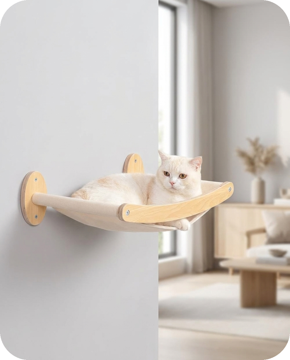 cat hammock b — Modular Wall Climbing Shelf — Alder Pets & Co.