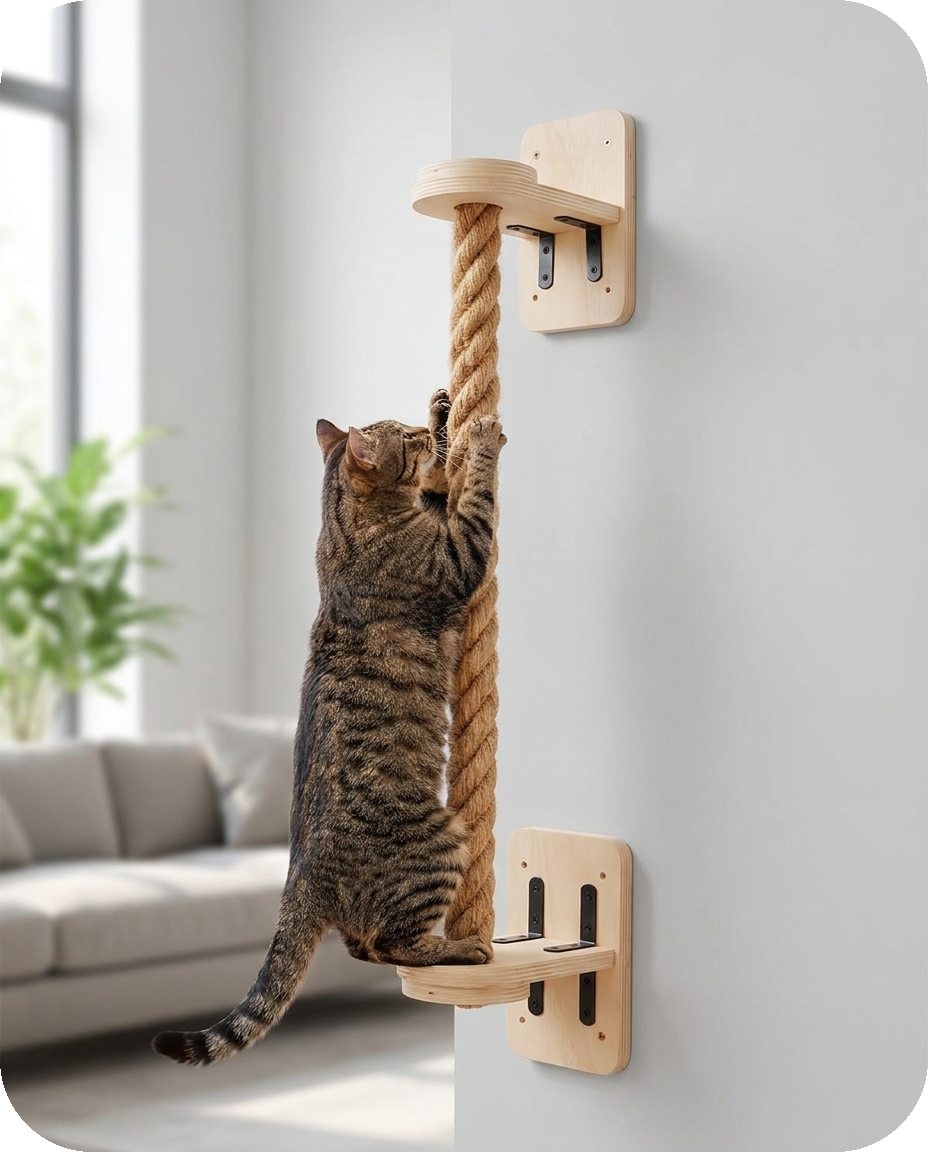 sisal rope — Modular Wall Climbing Shelf — Alder Pets & Co.