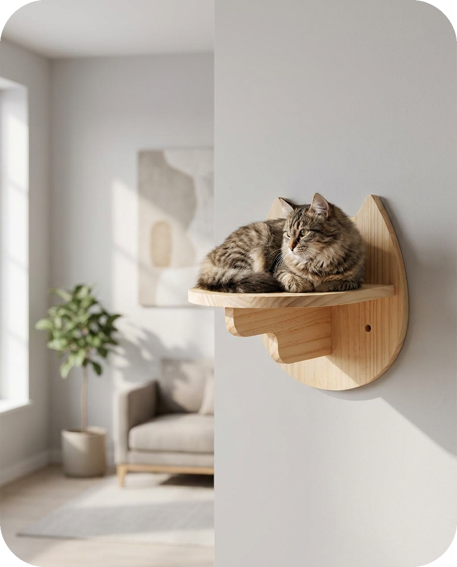 cat face shelf — Modular Wall Climbing Shelf — Alder Pets & Co.