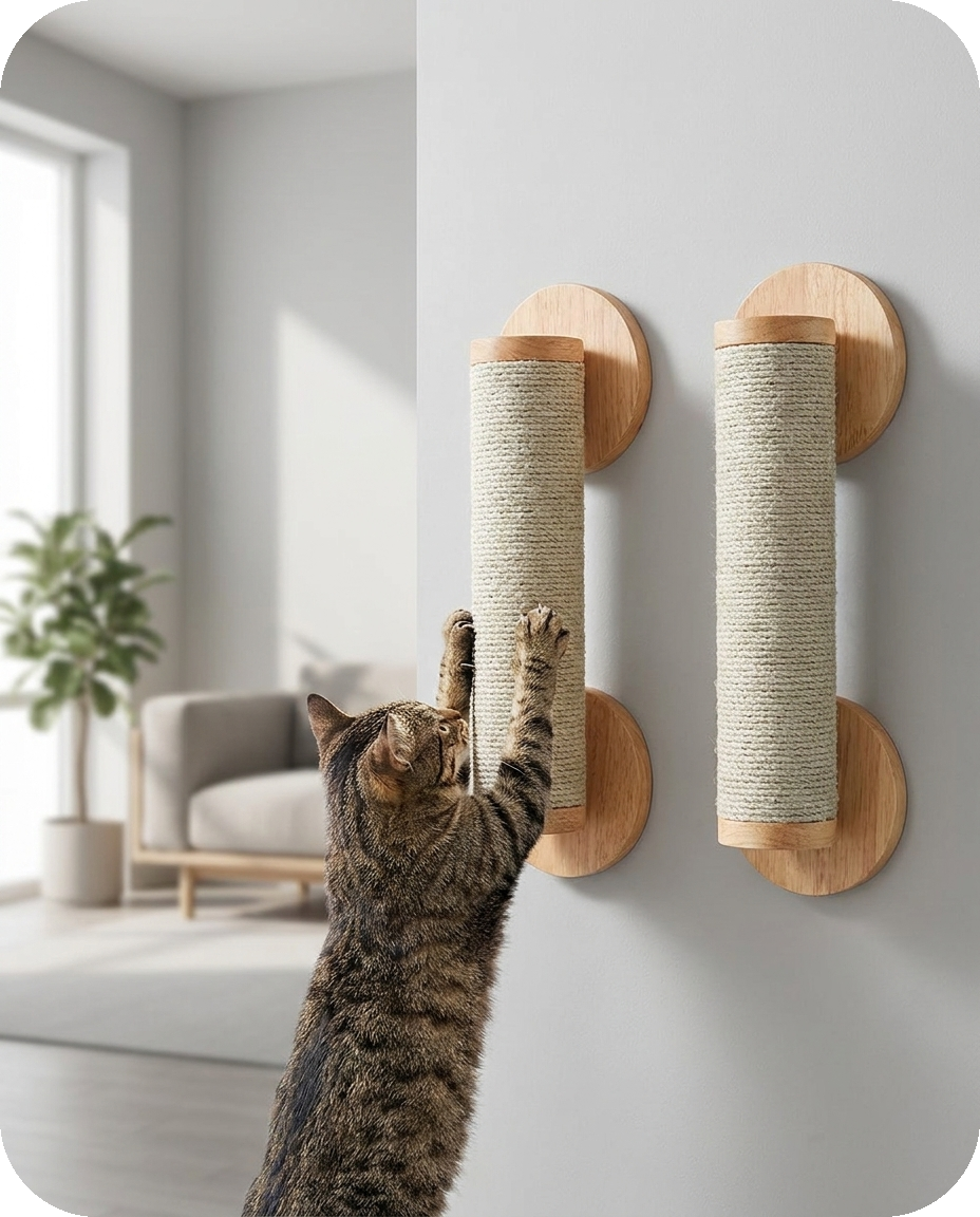 2 scratching posts — Modular Wall Climbing Shelf — Alder Pets & Co.