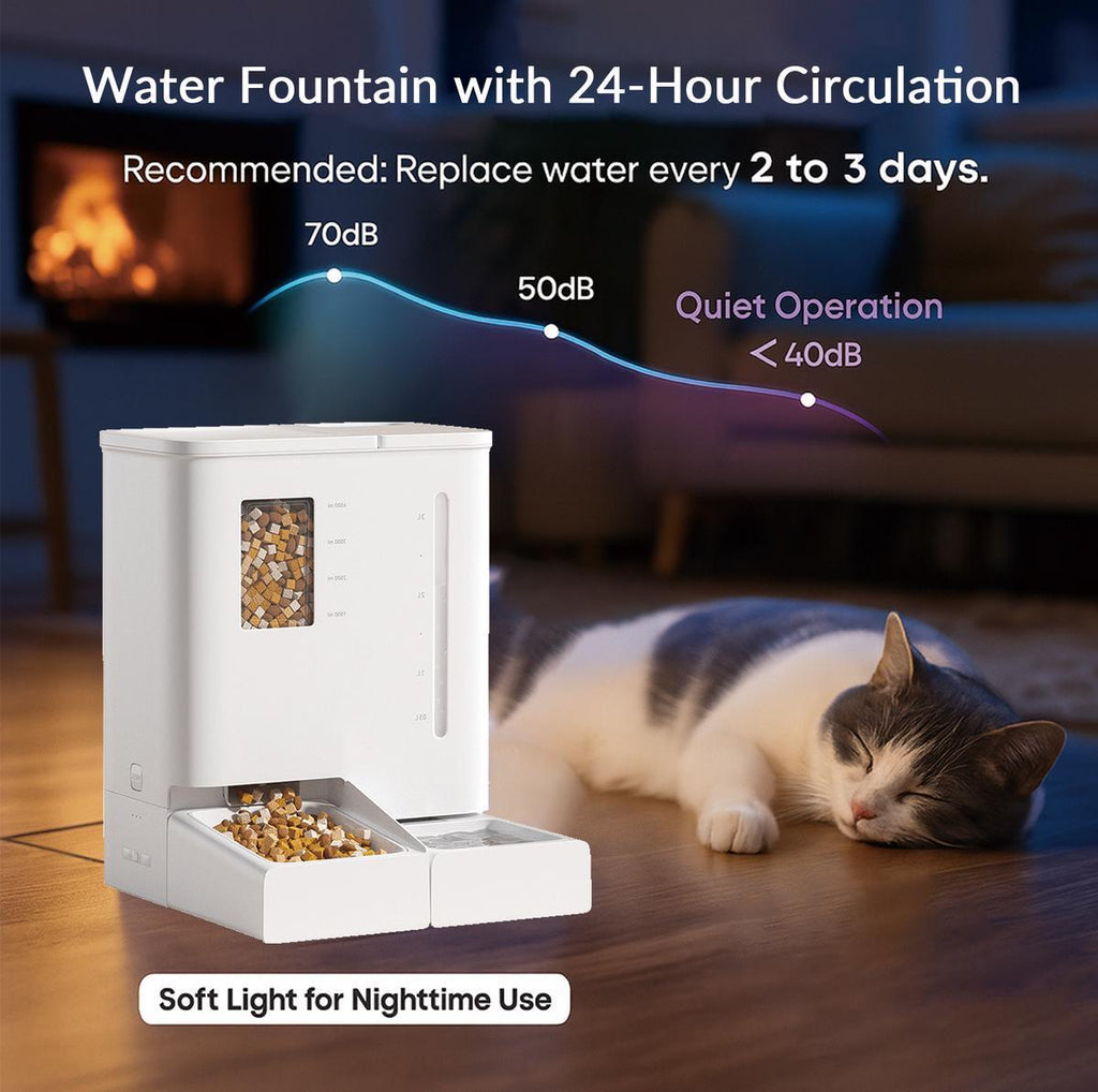 WiFi automatic pet feeder and waterer 2-in-1 set